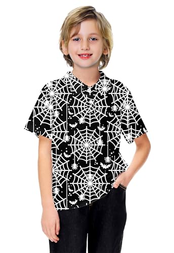 Image of AOBUTE Kids 4th of July Polo American Flag Short Sleeve Button Down Shirts Tops 3-14 Years