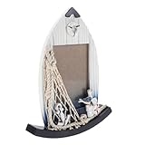 Matériau en bois : fabriqué en bois, ce cadre photo de style bord de mer est naturel et robuste. il répond à vos besoins en matière de cadres photo pour la maison, alliant beauté et style plage. cadre photo à poser ou à poser