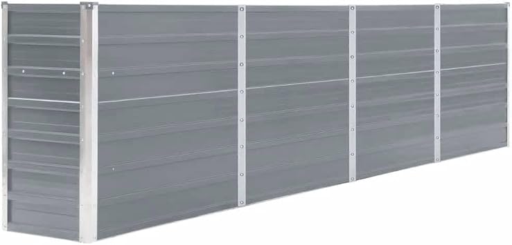 Galvanized Steel Raised Garden Bed 126x15.7x30.3 Inches, Large Deep Planter for Vegetables Herbs Flowers, Sturdy Rectangular Planter with Edge Fold Design