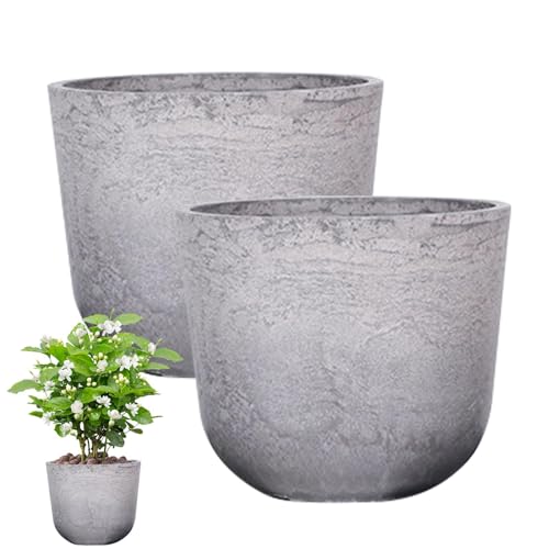 Marble Effect Plant Pot - Marble Texture Reusable Plant Flower Pot | Garden Ornaments Indoor Outdoor Decorative Pots for, Cactus, Daisy