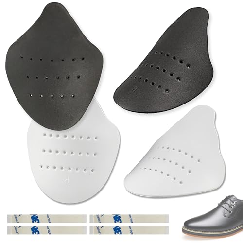 2 pares de protectores de arrugas de zapatos, arrugas de zapatos deportivos, árboles suaves para zapatos deportivos para hombres y mujeres (blanco y negro)