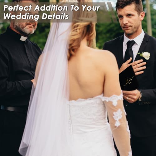 Image of Wedding Vow Books With Gold Foil Lettering, Hard Cover His and Hers Vow Books, Canvas Linen Foil Embossed Wedding Ceremony Vow Books - A Beautiful Addition For The Wedding Day, 56 Pages, 5.9 inch X 3.9 inch