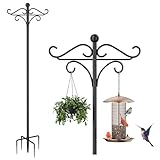 Vogelfutterspender zum Aufhängen, 194 cm, freistehende Vogelfutterstangen, Aufhänger mit doppeltem Gaunenhaken, robuste Metall-Vogelhäuser für Garten, Outdoor, Laternen, Licht(01)
