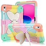 【Schutz Zweier Schichten】Die iPad 10th Genertion Hülle ultra-weiche Haptik und der extrem robuste Gummi sind integriert, kombiniert mit der internen Hard PC-Hülle, die Ihr Tablet vor Kratzern, versehentlichen Stürzen, Stößen und Stößen schützt. (Inneres Hartkerngehäuse und weiches Silikonfinish Außengehäuse OHNE eingebauten Bildschirmschutz).