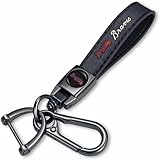 DEXBEXS Genuine Leather Baseball Key Chain Compatible with Atlanta Braves Key ring Accessories Keychain Family Present for Man and Woman Black