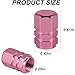 alpmosn Aluminum Tire Stem Valve Caps Wheel Valve Covers Car Dustproof Tire Cap Cover Accessories, Universal for SUV, Car, Bike and Motorcycle，Hexagon Shape (Pink)