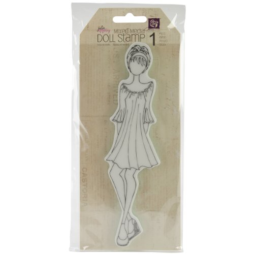 Prima Marketing Mixed Media Doll Cling Rubber Stamps, Doll with Peasant Dress