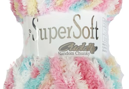 Jarol Super Soft Cuddly Chunky Knitting & Crochet Yarn. Baby Yarn Available in a Selection of Pastel, Neutral & Multicoloured Shades, 100% Polyester, 135 Metres, 100g Balls, Single Ball, Flossie — image 1