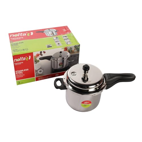 Image of Nolta HS DELIGHT (3 Ltr) Pressure Cooker, ISI Certified Induction Cookware, 5yr Warranty, Stainless Steel with Faster Cooking & Saves 60% Energy & Time