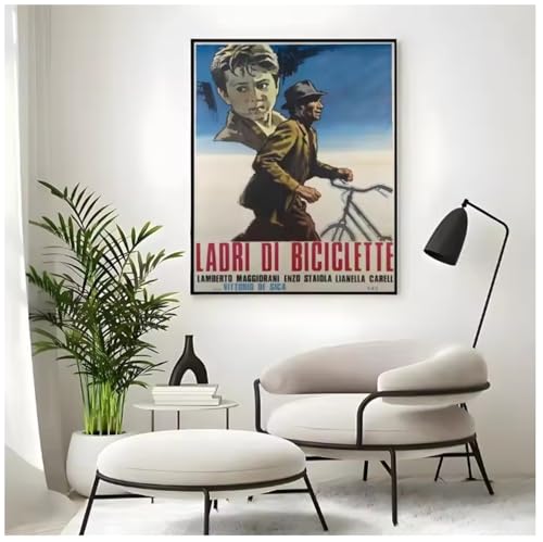 Póster de El ladrón de bicicletas para decorar un salón vintage con arte de cine