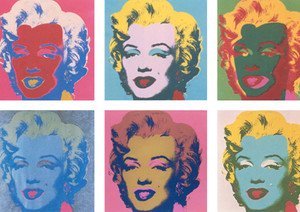 Andy Warhol – Marilyn Monroe x 6 Colour Faces – A3 poster