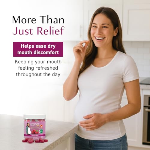 Image of Three Lollies Preggie Drops Plus with Vitamin B6, Pregnancy Nausea Lozenges for Moms-to-Be, Sour Raspberry Morning Queasiness Lozenges with Essential Oils for Pregnant Women, 32 Count