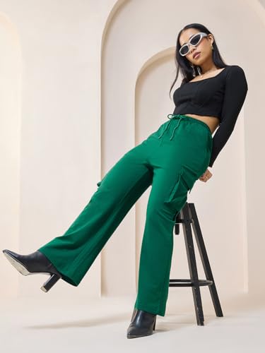 Image of Bewakoof Women's Cotton Regular Fit Track Pant|Track Pants for Woman | Lower for Women | Multipurpose | Activewear | Utility Pockets | Lightweight & Flexible Elastic Waist | Casual Joggers