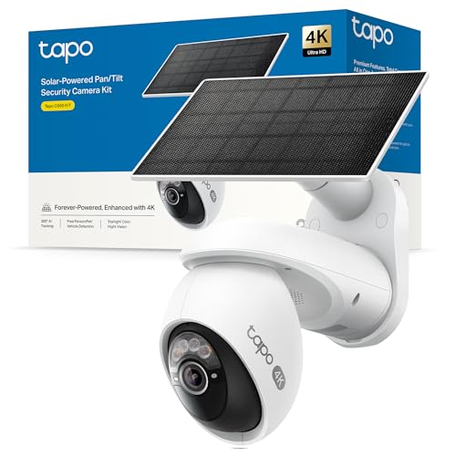 Tapo C660 Kit – WiFi Security Camera 4K 8MP, Pan/Tilt 360°, Digital Zoom, Starlight Color Night...