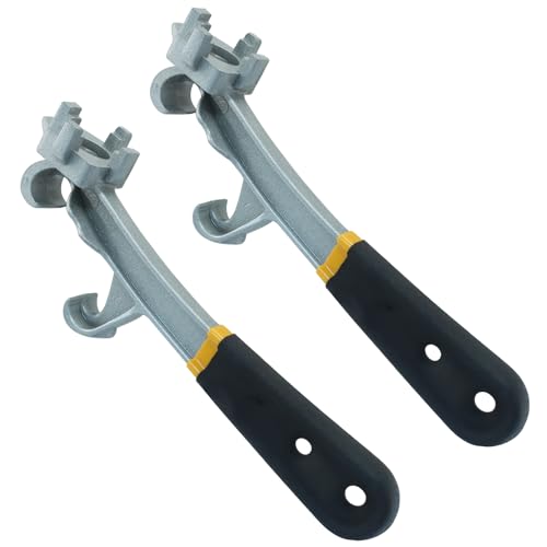 Aoserge 2pcs Bucket Opener Tool – 9.6 Inch Aluminum Alloy Bucket Lid Opener and Can Opener for 5-55 Gallon Drums, Paint Buckets, and Pails, for Industrial & Home Use