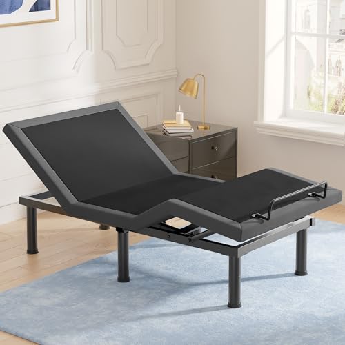 Tami Tami T450 Adjustable Bed Frame Twin XL with Remote Ergonomic Adjustable Base with Head & Foot Incline Zero Gravity Nightlight Quiet Motor and 3 Height-Adjustable Legs Easy Assembly