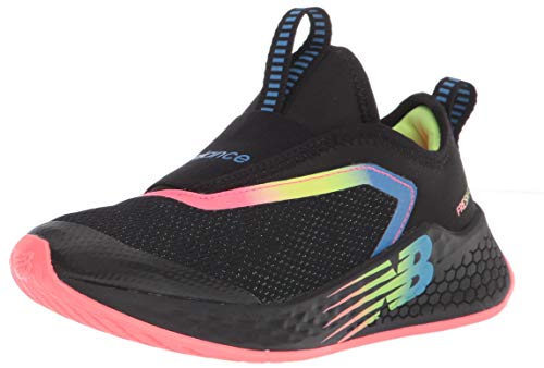 New Balance girls 519 V2 Alternative Closure Running Shoe, Black/Guava, 1.5 Little Kid US
