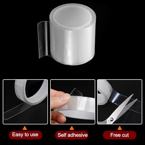Image of HARFINGTON Caulk Strip Tape Clear 3.5 inch x16.4ft Waterproof Sealing Tape with Sealing Tool for Kitchen Cooktop Sink Bathtub Shower Toilet
