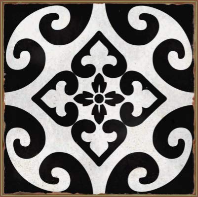 Black Tile Stickers Victorian Morrocan Modern Retro self Adhesive wall Art Decor transfers- Bathroom backsplash Kitchen splashbacks Floral Decals Peel and Stick (Black 5, 4 inch) Pack of 10