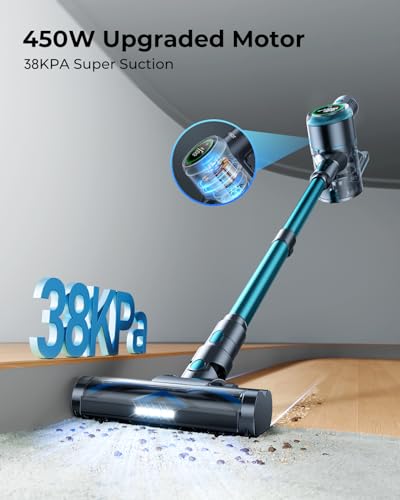 Laresar Cordless Vacuum Cleaner 60 Mins, 450W/38000pa Stick Vacuum Cleaner with Touch Screen, Anti-Tangle Handheld Vacuum 2024 Latest Battery, Vacuum Cordless for Home/Pet Hair/Carpet/Hardfloor 4 Laresar Cordless Vacuum Cleaner 60 Mins, 450W/38000pa Stick Vacuum Cleaner with Touch Screen, Anti-Tangle Handheld Vacuum 2024 Latest Battery, Vacuum Cordless for Home/Pet Hair/Carpet/Hardfloor - Image 2