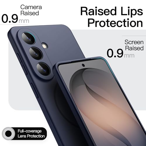 Image of JETech Magnetic Slim Cover Case for Samsung Galaxy S26 Plus, Compatible with MagSafe, Anti-Slip Grip & Full Camera Lens Protection, Ultra-Thin Matte Finish Phone Cover (Deep Blue)