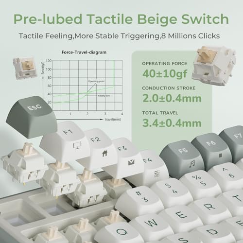 Image of RK ROYAL KLUDGE R98 Pro Creamy Mechanical Keyboard, 96% Wired Gaming Keyboard RGB Backlit with Number Pad and Volume Knob, Gasket Mount, MDA Profile PBT Keycaps, Hot Swappable Pre-lubed Tactile Switch