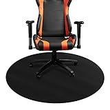 DESKU - Circle Gaming Chair Mat, Computer and Office Chair Mat for Hard Floors, Black, 46 Inches