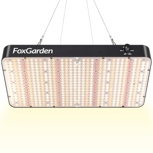 FOXGARDEN Upgrade 6000 Lumen LED Grow Light, Full Spectrum Hanging Plant Light with 5 Dimmable Settings, Dual Built-in Fans, and Extended-Length Design, Ideal for Seed Starting and Indoor Growing