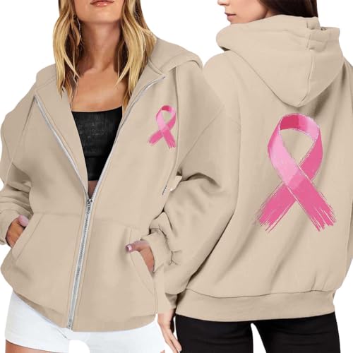 Genérico Sudadera con Capucha Y Cremallera para Mujer De Polar con Bolsillo Cordón Y Manga Larga Ideal para El Día A Día (Khaki S)