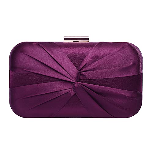 Image of Pleated Satin Clutch Purse For Women Wedding Bridal Clutch Bag Prom Party Clutch