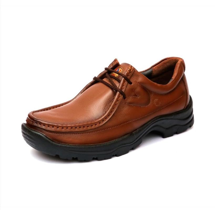 Men's Tan Leather Casual Lace Up Shoes