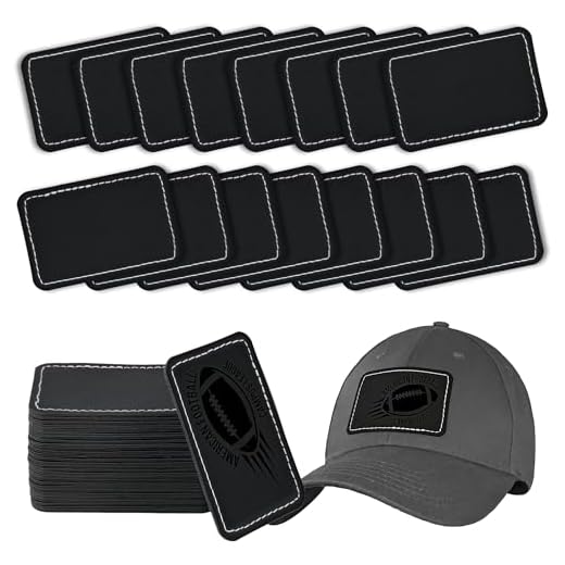 BUVKHMX Faux Leather & Leatherette Hat Patches - 60 Pack Blank Laserable Patches with Adhesive Backing for Customization, Fabric Repair, Sewing & Laser Engraving Supplies(3 x 2 Inch)