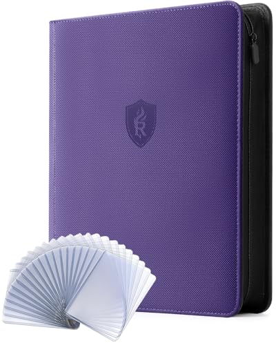 Image of 9 Pocket Top Loader Binder with Zipper - Holds 288 Toploaders - Premium Double-Sided Card Album for Trading Cards, TCG, MTG, Sports Cards (Purple)