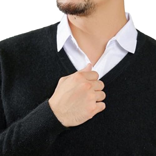 JEShifangjiusu Men's Wool Blend V-Neck Sweater Lightweight Slim Fit Knit Pullover Comfortably Soft Breathable Sweaters2