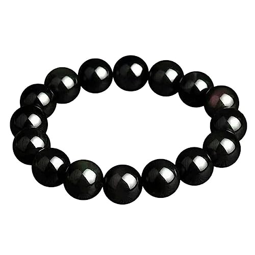 Bracelet perles obsidienne arc-en-ciel 10mm parfait pour votre bien-être quotidien