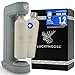 Luckymoose Infinity Wassersprudler mit 2x 1,25L langlebigen, spülmaschinenfesten Edelstahlflaschen – CO₂-sparende Sprudelwasser Maschine – Kompatibel mit den blauen 60l CO₂-Zylindern
