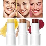 U-Shinein 3-in-1 Cosmetics Stick Set, 3 Packs Creamy Pen Sticks for Cheeks, Lips, Eyes and Contour,...