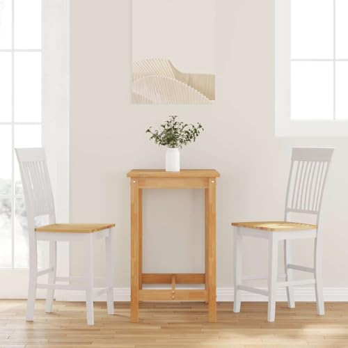 SooIarix Taburete de bar (2 unidades, madera maciza, madera maciza, árbol de goma, ergonómico, resistente a la intemperie, 48 x 52,5 x 107 cm, altura del asiento: 60 cm, soporta 110 kg, para bar y