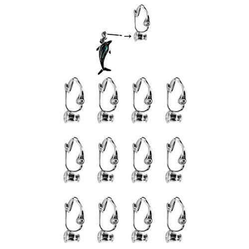 Evelots 12 Piece Silver Clip-On Earring Converter - Turn Any Stud Into A Clip-On (2255)