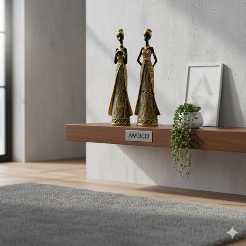 Image of Vibrant Beautiful Finish Uniquely Hand Crafted Home Decor African Tribal Women Art Piece (Set of 2)