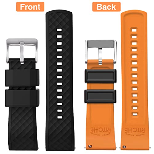 Ritche 22Mm Silicone Watch Band Compatible With Samsung Galaxy Watch 3 (45Mm) Samsung Gear S3 Classic Watch Quick Release Rubber Watch Bands For Men Women #TOP3