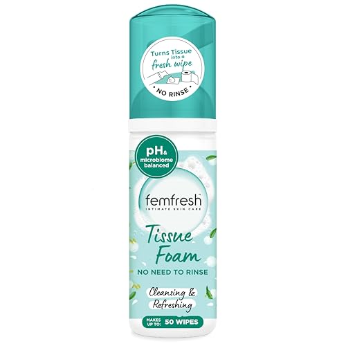 Femfresh Daily Tissue Foam pH Balancing No-Rinse Intimate Foam for Women Dermatologically Tested Vegan 50 ml