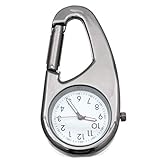 FAVOMOTO Karabiner- Uhr Digital Clip On Quarz Uhr FOB Uhr Leuchtend Gesicht Kompass Karabiner Uhr, Mini Quarz Taschenanhänger Uhr Wasserdicht Und Stoßfest Leuchten Karabiner Uhr
