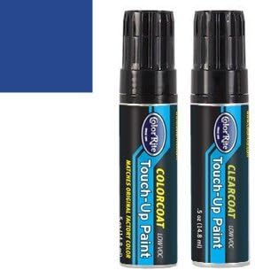 ColorRite Half-Ounce Jar Automotive Touch-up Paint for Ford Escape - Sonic Blue Pearl Metallic SN/M7095 - Color+Clearcoat Package