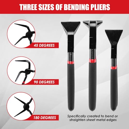 Pinzas plegables para reparar el coche MIXPOWER juego de alicates rectos y acodados 4