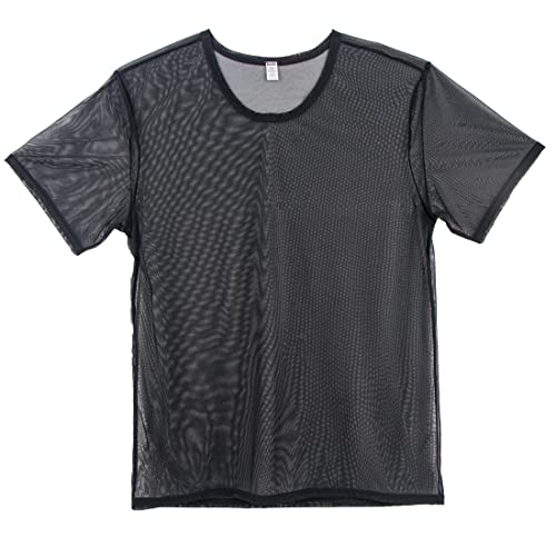 ZONBAILON Men's Sexy T-Shirts Mesh See Through Short Sleeve Undershirt Soft Breathable M L XL 2XL 3XL2