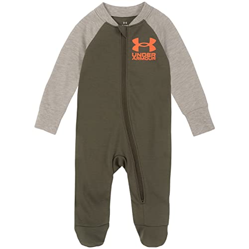 Image of Under Armour Baby Boys' Coverall Footie, Zip-up Closure, Logo & Printed Designs
