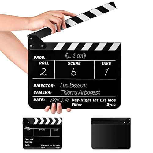Guangming - 1Pcs Movie Directors Clapboard, Photography Studio Video Tv Acrylic Clapper Board, Larger Scene Clapper Board Suitable For Film Tv Moviecut Action Scene #TOP5