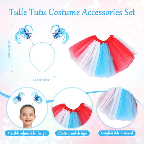 Disfraz completo tutu de tul para niñas azul y rojo miniatura 3
