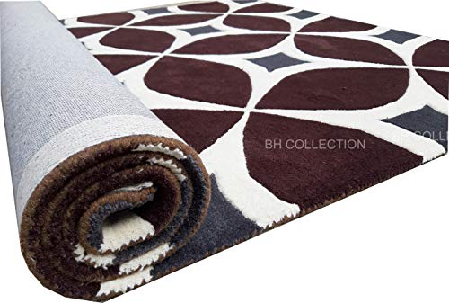 Image of Classical Look Plain Handmade Tufted Carpet with Super Soft & Pure Woolen Carpet for Your BEDROOMS & Living Room with 1 INCH Pile Height 6.0 X 8.0 FEET (180x240 cm) Multi